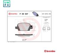 Brake Pads Set fits VAUXHALL TIGRA X04 1.3D Rear 04 to 09 Z13DT Brembo 09200132