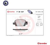Brake Pads Set fits VAUXHALL TIGRA X04 1.3D Rear 04 to 09 Z13DT Brembo 09200132
