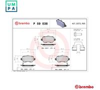 BREMBO P 59 038X Brake pad set