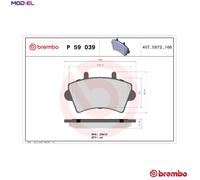 BRAKE PAD SET DISC BRAKE P 59 039 FOR RENAULT MASTER/II/Platform/Chassis/Van