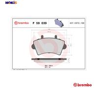 BRAKE PAD SET DISC BRAKE P 59 039 FOR RENAULT MASTER/II/Platform/Chassis/Van