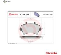 BREMBO P 59 039 Brake pad set