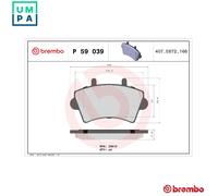 BREMBO P 59 039 Brake pad set
