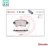 Brembo Brake Pad Set Rear With Caliper Screws Fits Nissan Opel Renault Vauxhall