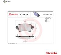 Brembo Brake Pad Set Rear With Caliper Screws Fits Nissan Opel Renault Vauxhall