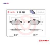 Brake pads P 59 043X BREMBO for CADILLAC SAAB FIAT OPEL