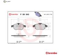 Brake pads P 59 043X BREMBO for CADILLAC SAAB FIAT OPEL