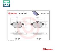 Brake pads P 59 043X BREMBO for CADILLAC SAAB FIAT OPEL