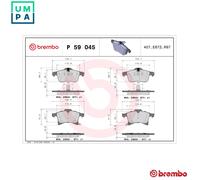 Brembo Brake Pads P59045 – Front Disc – Set of 4 for OPEL and Chevrolet