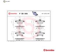 Brake pads P 59 045X BREMBO for OPEL CHEVROLET