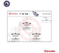 Brembo Brake Pad Set P 59 046 - Front Disc Brake, Fits Cadillac Opel Saab