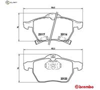 Brembo Brake Pad Set P 59 048 Front with Anti-Squeak Plate - Saab 9-3/9-5, Opel Astra/G Zafira