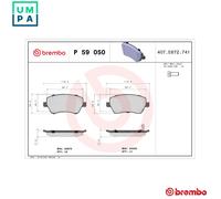 Brake pads P 59 050 BREMBO for SUZUKI OPEL