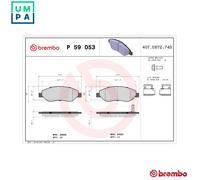 BREMBO Brake pad set P 59 053 with acoustic wear warning with brake caliper screws with accessories VAUXHALL: Corsa Mk3, OPEL: Corsa D Hatchback