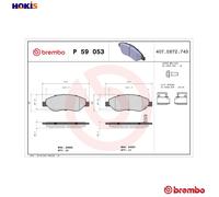 BREMBO Brake pad set P 59 053 with acoustic wear warning with brake caliper screws with accessories VAUXHALL: Corsa Mk3, OPEL: Corsa D Hatchback