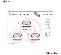 Brake pads P 59 055X BREMBO for SAAB OPEL CHEVROLET BENTLEY VAUXHALL