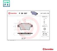 Brake pads P 59 057 BREMBO for OPEL CORSA D Hatchback Van CORSA D