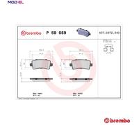 Brake Pads Rear With Anti-Squeak Plate Fits Bentley Chevrolet Opel Saab 9-5