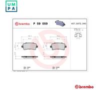 BRAKE PAD SET DISC BRAKE P 59 059 FOR CHEVROLET BUICK VAUXHALL SAAB