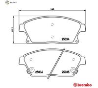 Brembo Brake Pads P 59 077X Disc Brake Set for Opel Chevrolet Vauxhall Cadillac