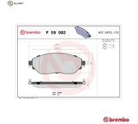 BRAKE PAD SET DISC BRAKE P 59 082 FOR RENAULT TRAFIC/III/Platform/Chassis/Bus