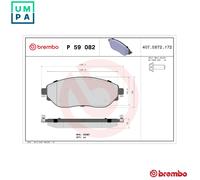 BREMBO P 59 082 Brake pad set