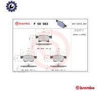 BRAKE PAD SET DISC BRAKE P 59 083 FOR VAUXHALL CORSA/Mk/IV/VAN ADAM CORSAVAN