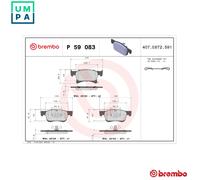 BREMBO Brake pad set PRIME LINE with acoustic wear warning P 59 083 Brake pads,Brake pad set, disc brake OPEL,VAUXHALL,Corsa E Schrägheck (X15)