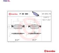 Brake pads P 59 084 BREMBO for OPEL CORSA E CORSA E Hatchback Van