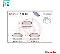 Brake Pads Set Rear P59087 Brembo 13417473 13473429 1605170 1605266 1605295 New