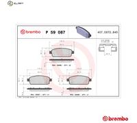 Brake Pads Set Rear P59087 Brembo 13417473 13473429 1605170 1605266 1605295 New