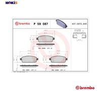 BRAKE PAD SET DISC BRAKE P 59 087 FOR HOLDEN VAUXHALL ZAFIRA/Mk/III ASTRA/VI