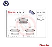 BRAKE PAD SET DISC BRAKE P 59 087 FOR HOLDEN VAUXHALL ZAFIRA/Mk/III ASTRA/VI