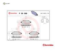 Brake Pads Set Front P59088 Brembo 1605313 1605324 42349235 42439338 95526463