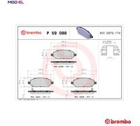 BRAKE PAD SET DISC BRAKE P 59 088 FOR VAUXHALL OPEL B10XL/10XE D10XE 1.0L 3cyl