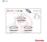 BREMBO Brake Pad Set Front Axle Braking Fits Opel Karl Vauxhall Viva P59088