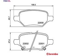BRAKE PAD SET DISC BRAKE P 59 099 FOR OPEL MOKKA/X A14NET B14NET D14NEL 4cyl