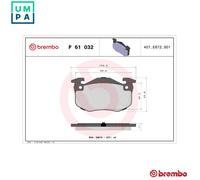 Brake Pads Rear With Anti-Squeak Plate Fits Citroën Saxo ZX Peugeot Renault