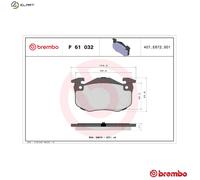 Brake Pads Rear With Anti-Squeak Plate Fits Citroën Saxo ZX Peugeot Renault