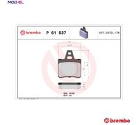 Brembo Rear Brake Pads P61037 for Citroen XM 2.0i 89 kW (1993)