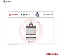 Brembo Rear Brake Pads P61037 for Citroen XM 2.0i 89 kW (1993)
