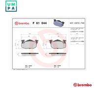 Brembo Brake Pad Set P 61 044 - Front Disc Brake for Citroen AX / Saxo & Peugeot
