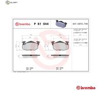 Brembo Brake Pad Set P 61 044 - Front Disc Brake for Citroen AX / Saxo & Peugeot
