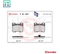 Brembo Brake Pad Set P 61 047 - Front Disc Brake for Citroën AX / Saxo, Peugeot 106