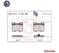 BRAKE PAD SET DISC BRAKE P 61 047 FOR PEUGEOT 106/Van/II/Hatchback CITROEN