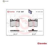 Brembo Brake Pad Set P 61 047 - Front Disc Brake for Citroën AX / Saxo, Peugeot 106