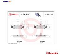 Brake pads P 61 051 BREMBO for PEUGEOT CITROËN
