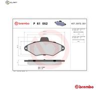 BREMBO P 61 052 Brake pad set