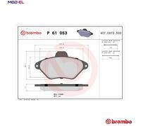 BREMBO P 61 053 Brake pad set