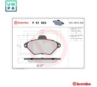 BRAKE PAD SET DISC BRAKE P 61 053 FOR CITROEN XANTIA/Van/Break DHW 1.9L 4cyl